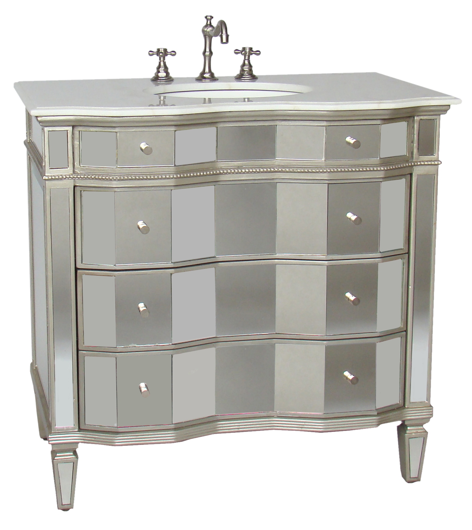 36Inch Jamie Vanity Mirrored Sink Chest Mirrored Sink Vanity